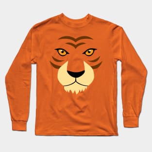 Cute Tiger Face Easy Halloween Costume Gift Long Sleeve T-Shirt